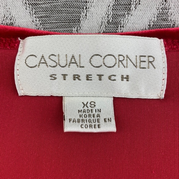 Red Velvet Stretch Top Casual Corner XS - Picture 3 of 3